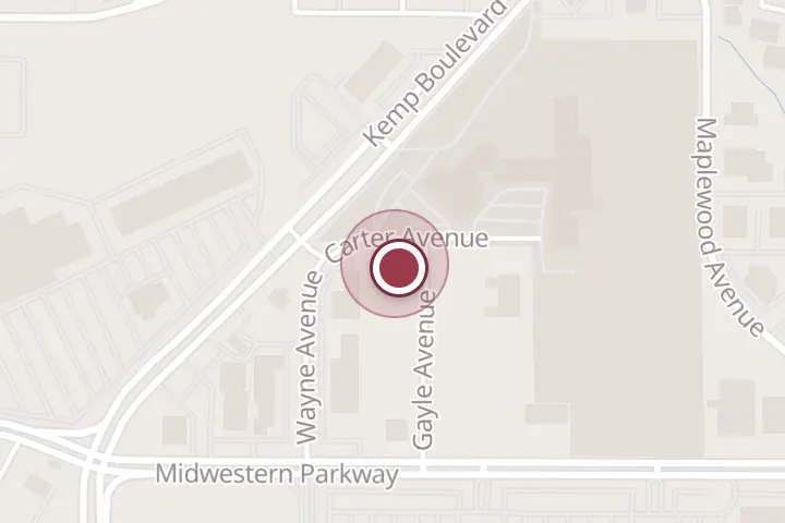 Street map around 3105 Carter Ave, Wichita Falls, with a pin at 3's Co. Barbershop