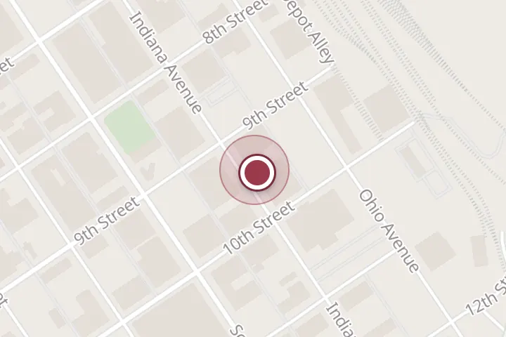 Street map around 913 Indiana Ave, Wichita Falls, with a pin at 5 O'Clock Barber Shop