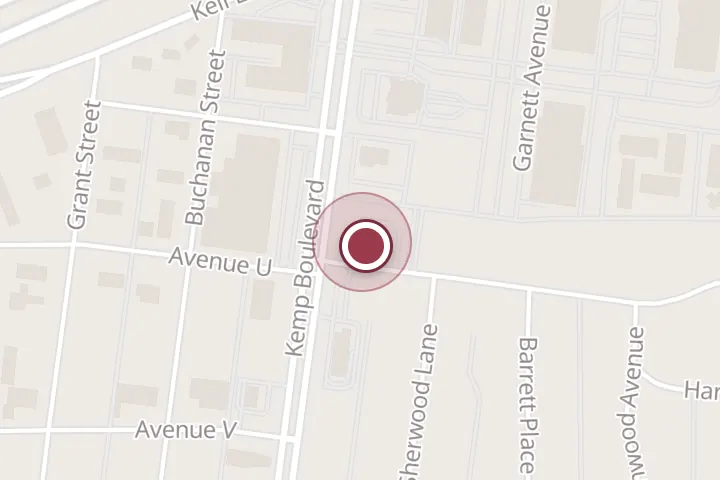 Street map around 2406 Piedmont Pl, Wichita Falls, with a pin at 7 Brew Coffee