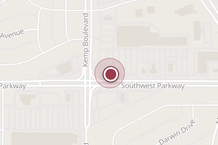 Street map around 2730 Southwest Pkwy, Wichita Falls, with a pin at 7 Brew Coffee