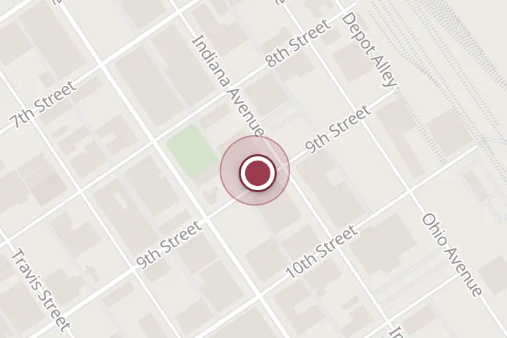 Street map around 824 Indiana Ave #3, Wichita Falls, with a pin at All Trades Air Conditioning, Heating and Plumbing