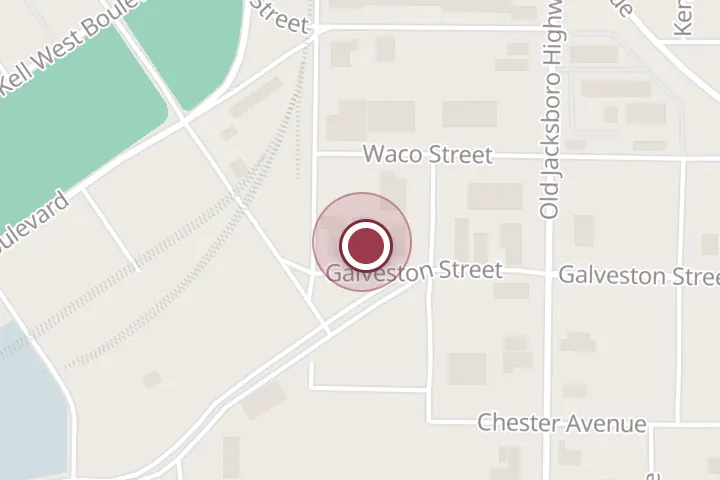 Street map around 104 Galveston St, Wichita Falls, with a pin at Allegiance Electric & Controls