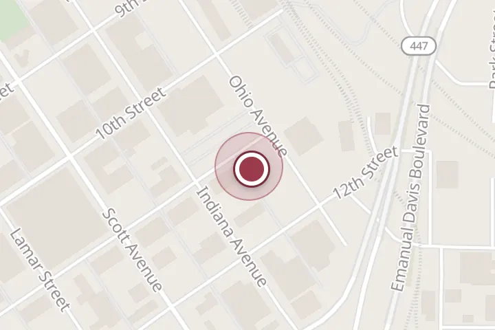 Street map around 605 11th St, Wichita Falls, with a pin at Anderson's Radiator Inc