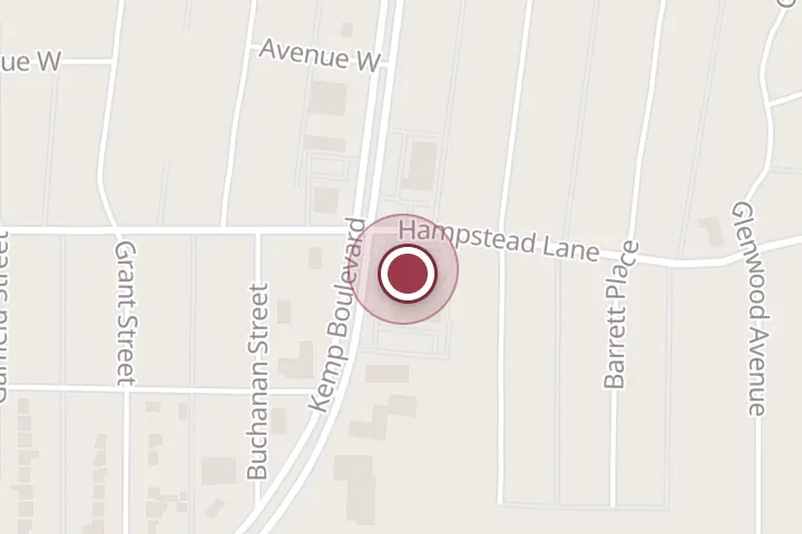 Street map around Scott Square Shopping Center, 3401 Kemp Blvd, Wichita Falls, with a pin at Annie Jewel & Charlies