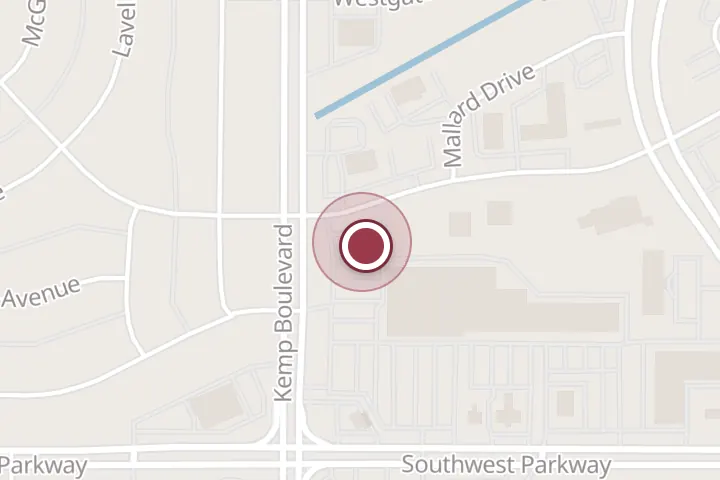 Street map around 4601 Kemp Blvd, Wichita Falls, with a pin at Arby's