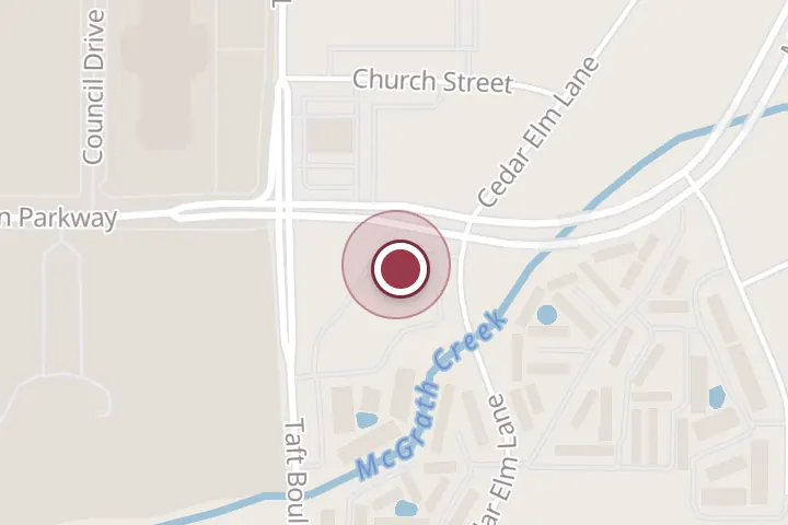 Street map around 2301 Midwestern Pkwy #104, Wichita Falls, with a pin at Balance Studio Yoga & Barre