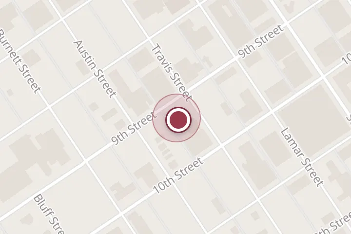 Street map around 1005 9th St #100, Wichita Falls, with a pin at Bates General Contractors