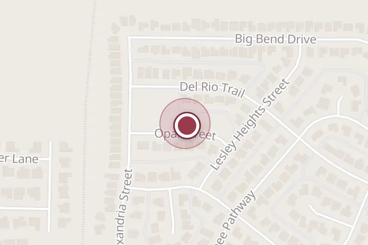 Street map around 4915 Del Rio Trail, Wichita Falls, with a pin at Belair Park
