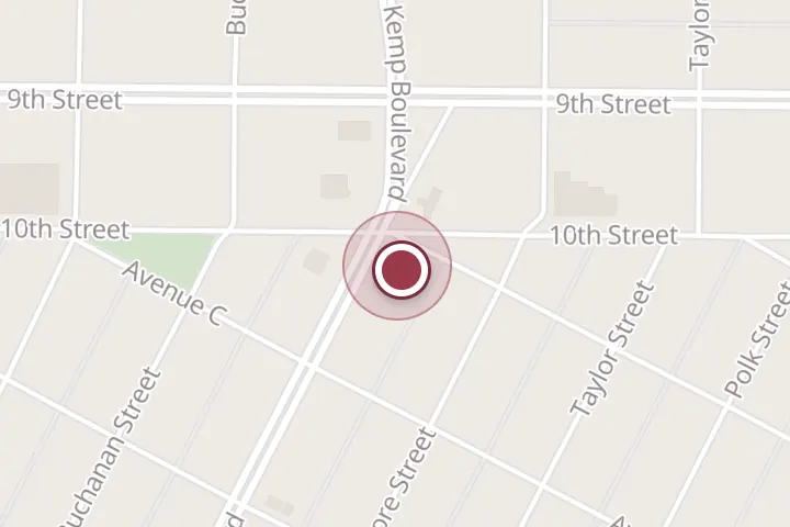 Street map around 2515 10th St, Wichita Falls, with a pin at BJD Engraving LLC