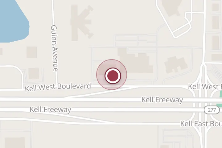 Street map around 5500 Kell W Blvd #100, Wichita Falls, with a pin at Brent Wetendorf DNP, FNP-C - Texoma Primary Care