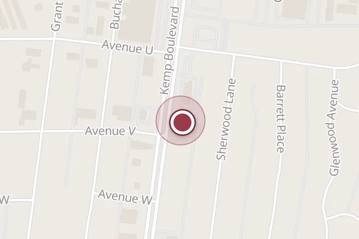 Street map around 3115 Kemp Blvd, Wichita Falls, with a pin at Brewnita Café