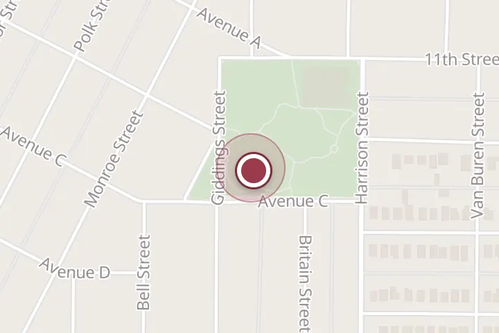 Street map around 1200 Harrison St, Wichita Falls, with a pin at Bridwell Park