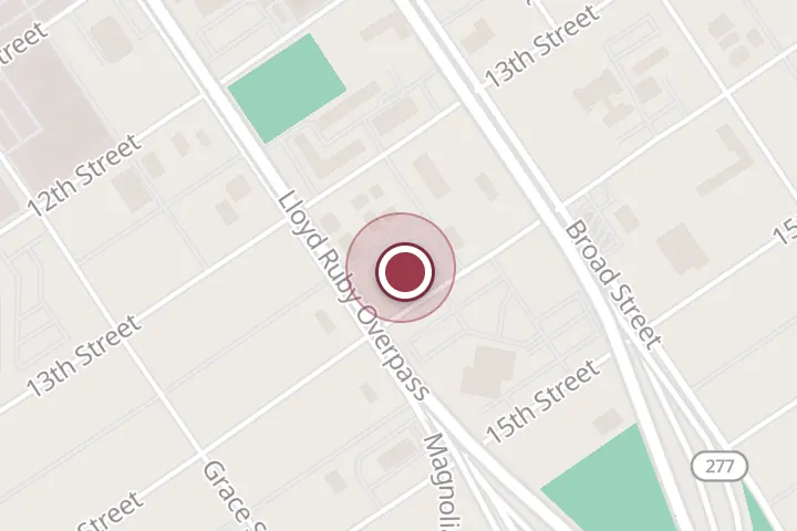 Street map around 1307 Holliday St, Wichita Falls, with a pin at Burger King