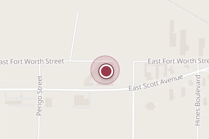Street map around 1108 E Scott Ave, Wichita Falls, with a pin at Catalina Motel