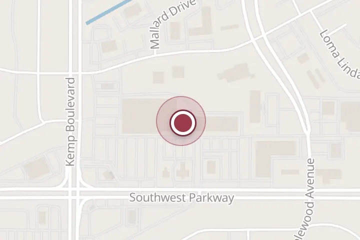 Street map around 2708 Southwest Pkwy, Wichita Falls, with a pin at Cato Fashions