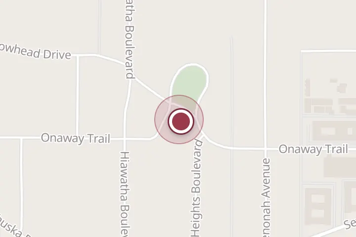 Street map around 2100 Indian Heights Blvd, Wichita Falls, with a pin at Charles Barr concerte builders