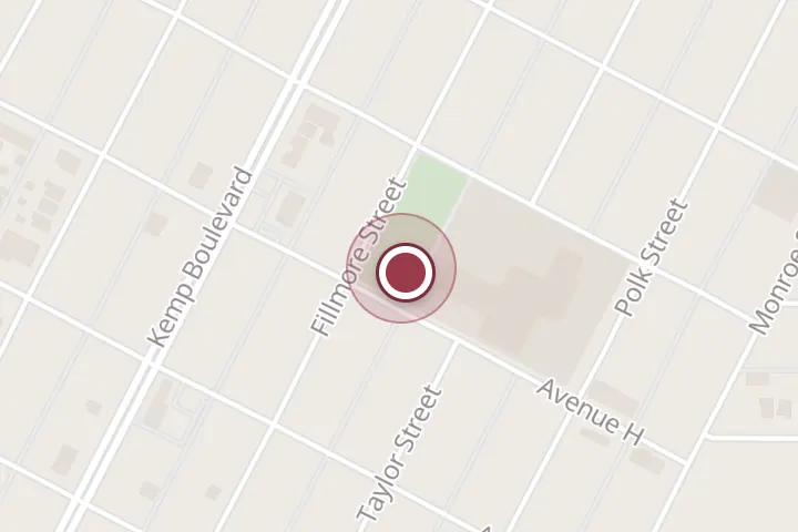 Street map around 2412 Ave H, Wichita Falls, with a pin at chc Pediatrics at Zundy