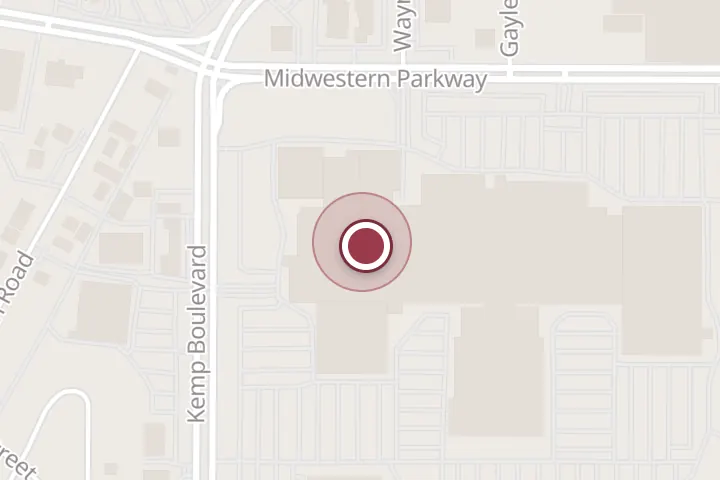 Street map around 3111 Midwestern Pkwy #608, Wichita Falls, with a pin at Chicago Pizza Kitchen - Sikes Senter Mall