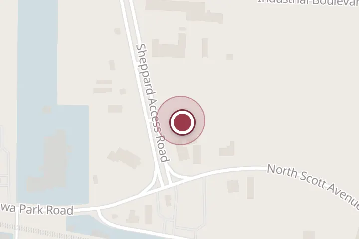 Street map around 1113 Sheppard Access Rd, Wichita Falls, with a pin at Christmas In Action