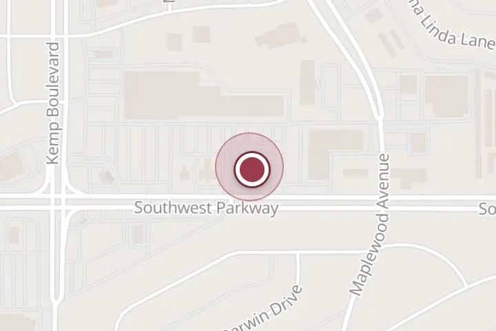 Street map around 2710 Southwest Pkwy, Wichita Falls, with a pin at Cicis Pizza