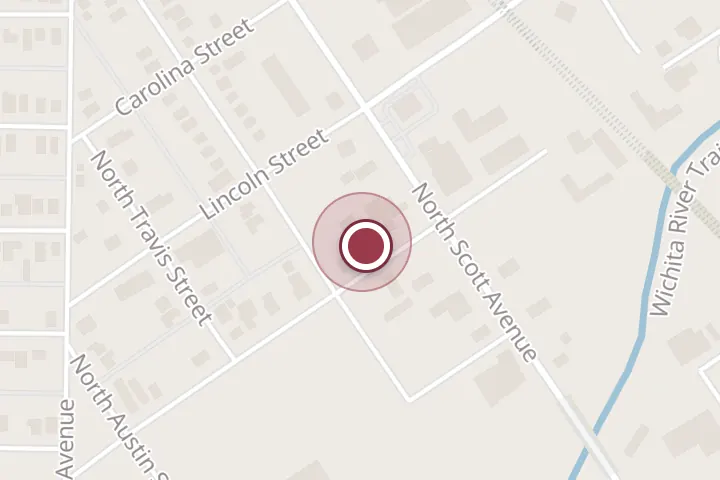 Street map around 806 Wichita St, Wichita Falls, with a pin at Cleveland Electric