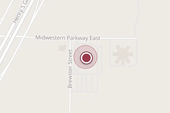 Street map around 501 Midwestern Pkwy E, Wichita Falls, with a pin at Clinics of North Texas