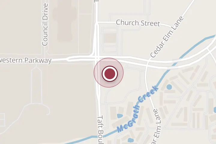 Street map around 4001 Taft Blvd, Wichita Falls, with a pin at Collective Coffee
