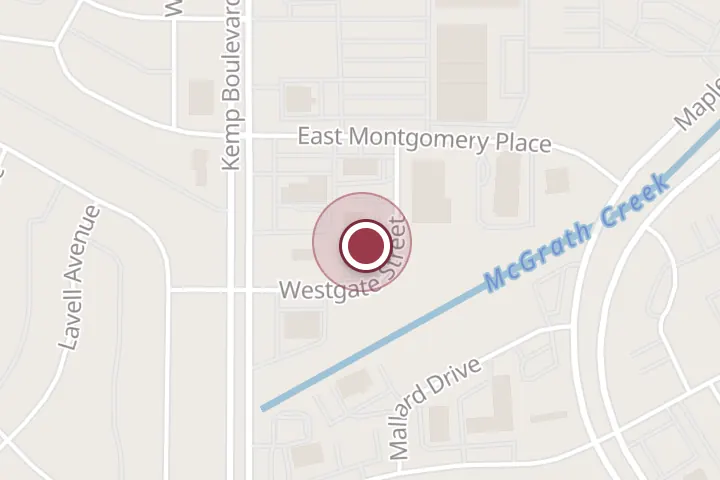 Street map around 4414 Westgate Dr, Wichita Falls, with a pin at Comfort Inn Wichita Falls Near University