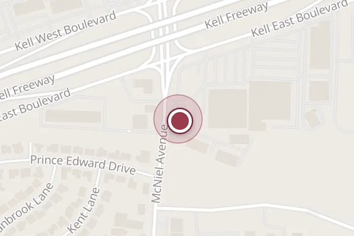 Street map around 3409 McNiel Ave, Wichita Falls, with a pin at Crazy Thai - Chick'n Boba
