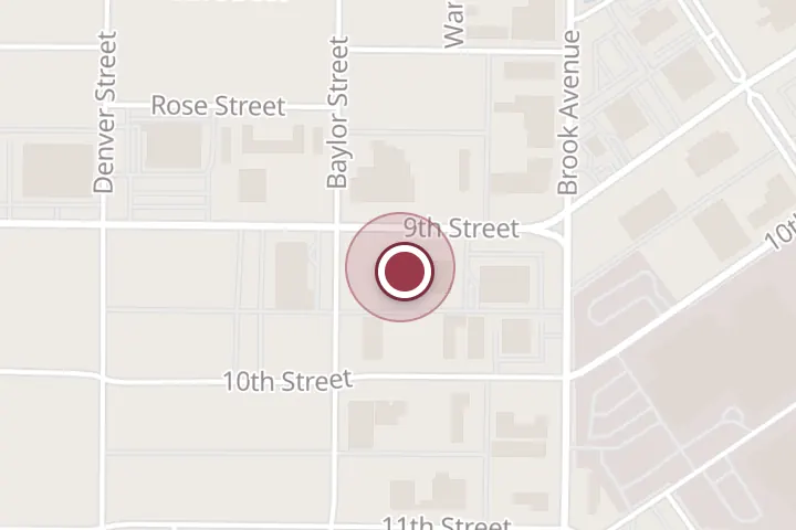 Street map around 1715 9th St, Wichita Falls, with a pin at Crouch & Associates, Inc.
