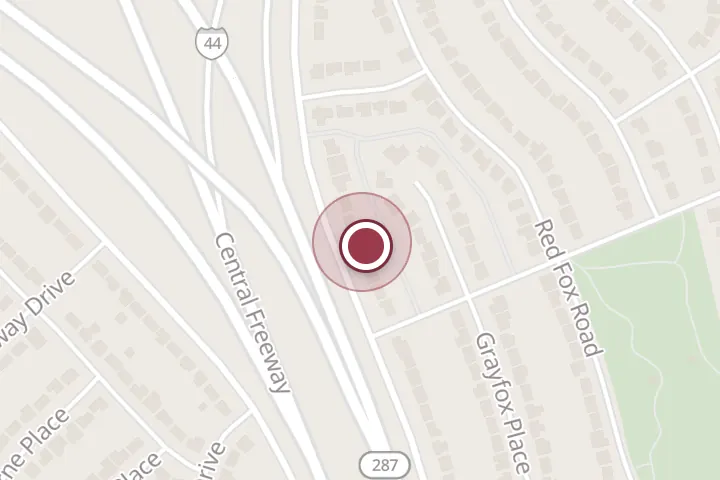 Street map around 1609 Central E Fwy, Wichita Falls, with a pin at Cunningham Plumbing Repair