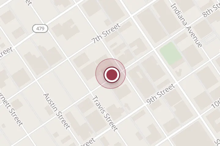 Street map around 900 8th St #1002, Wichita Falls, with a pin at CURTIS WILSON & ASSOCIATES, LLC