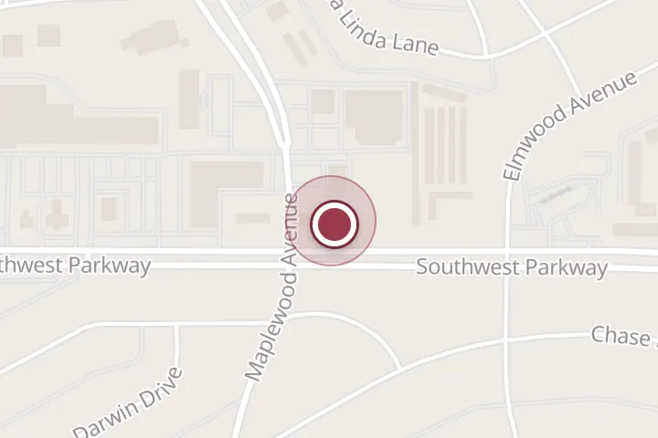 Street map around 2620 Southwest Pkwy, Wichita Falls, with a pin at Danny Foix Shell Service Center