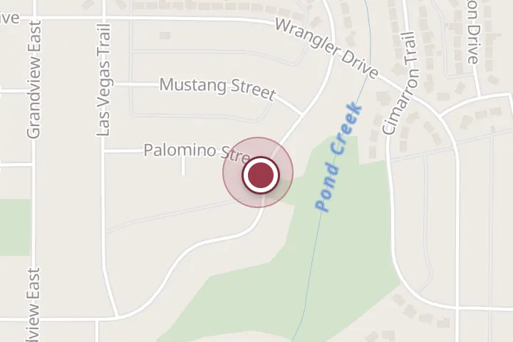 Street map around Palomino St, Wichita Falls, with a pin at David Helms Services