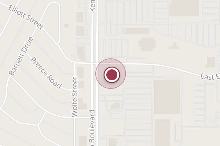 Street map around 4301 Kemp Blvd, Wichita Falls, with a pin at Denny's