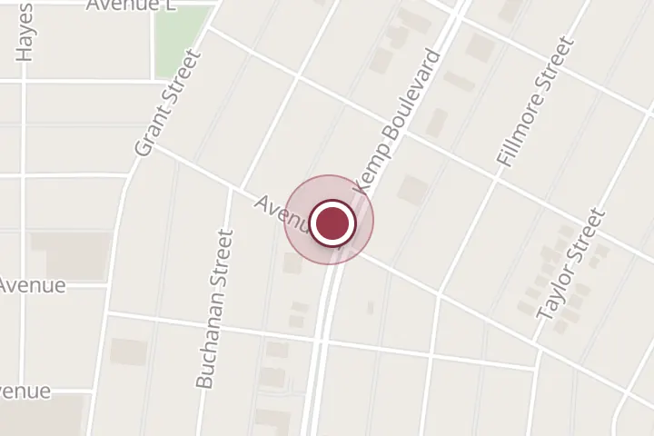 Street map around 2214 Kemp Blvd, Wichita Falls, with a pin at Domino's Pizza