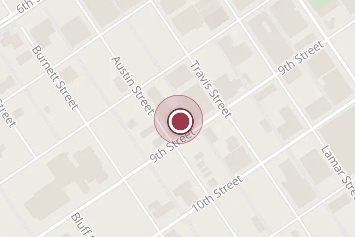 Street map around 1010 9th St, Wichita Falls, with a pin at Downtown YMCA