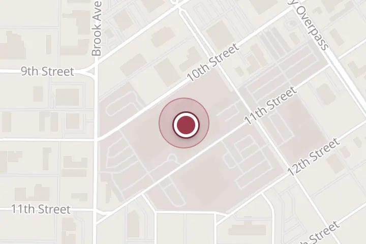 Street map around 1600 11th St, Wichita Falls, with a pin at Dr. James E. Slowey, MD