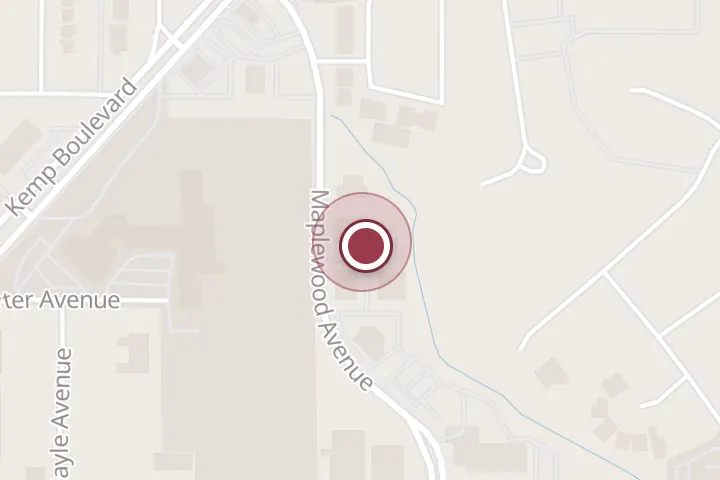 Street map around 3631 Maplewood Ave Ste 3, Wichita Falls, with a pin at Dr. Richard Guess @ Maplewood Laser Dental Clinic