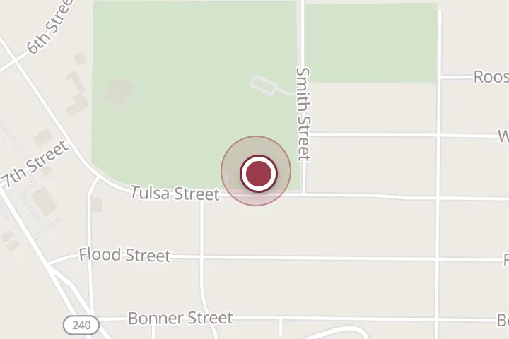 Street map around 302 Tulsa St, Wichita Falls, with a pin at East Branch YMCA