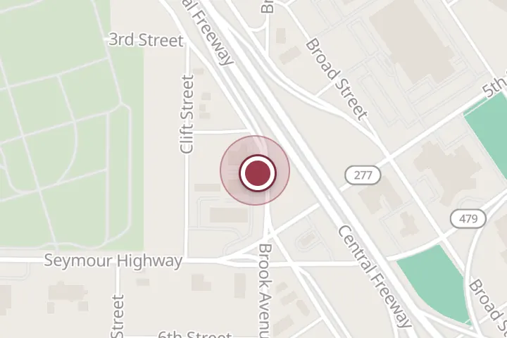 Street map around 1700 5th St, Wichita Falls, with a pin at Econo Lodge Wichita Falls Downtown