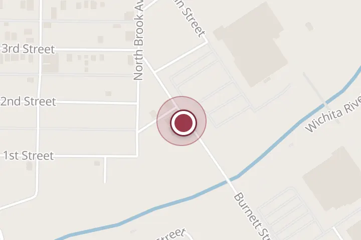 Street map around 110 N Burnett St, Wichita Falls, with a pin at El Norteño