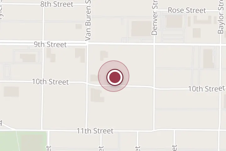 Street map around 1914-A, 1914 10th St, Wichita Falls, with a pin at Everyday Nutrition