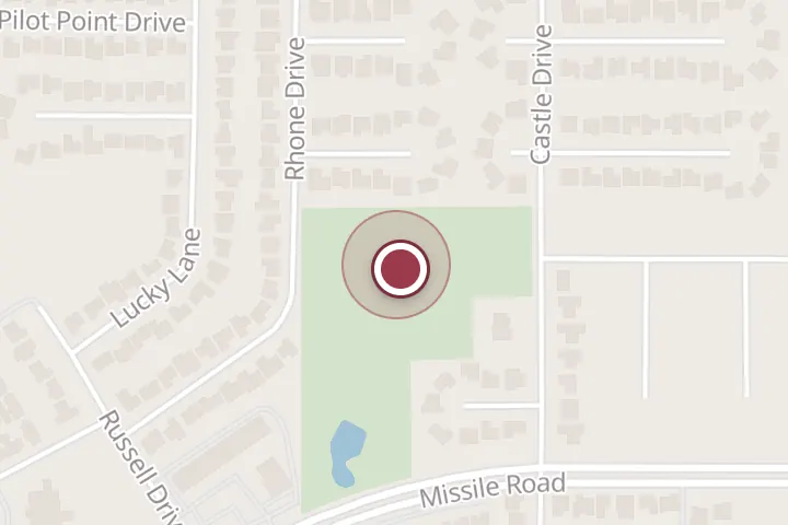 Street map around 5504-5512 Castle Dr, Wichita Falls, with a pin at Expressway Village Park