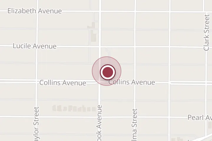 Street map around 1607 Brook Ave, Wichita Falls, with a pin at Falls Clinic of Chiropractic
