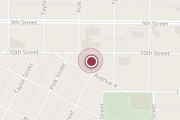 Street map around 2209 10th St, Wichita Falls, with a pin at FallsTown LLC