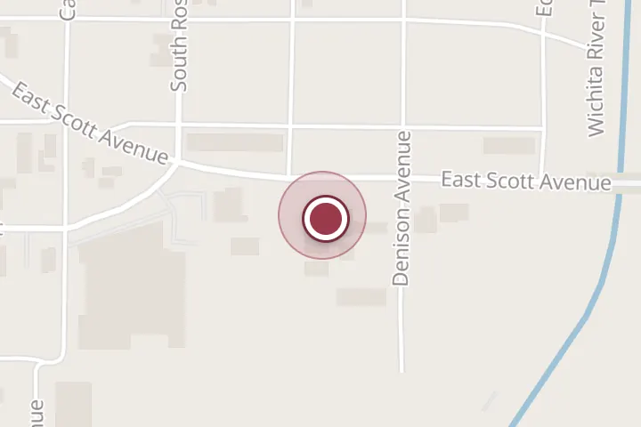 Street map around 703 E Scott Ave, Wichita Falls, with a pin at Ferguson-Veresh, Inc.
