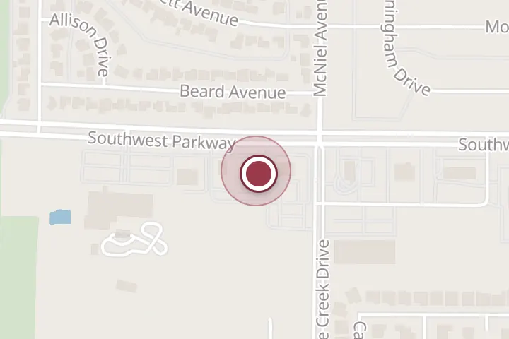 Street map around 4111 Southwest Pkwy, Wichita Falls, with a pin at Frank & Joe's Coffee House - Southwest Pkwy