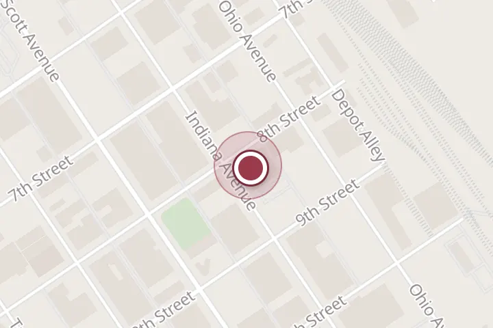 Street map around 801 Indiana Ave, Wichita Falls, with a pin at Fully Loaded Potato Kitchen