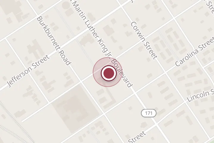 Street map around 712 N Martin Luther King Jr Blvd, Wichita Falls, with a pin at Get Right Auto Care